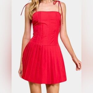 Red Strapless Mini Dress